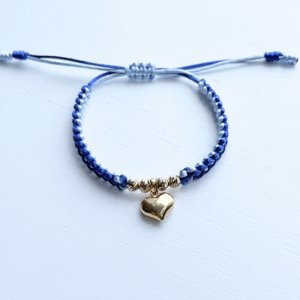 Dije de Corazon azul y blanco